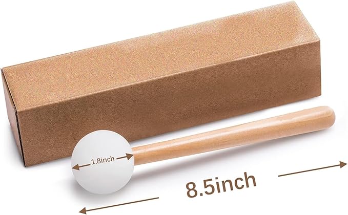 Rubber Ball Striker Mallet with Wooden Handle for Crystal Quartz or Tibetan Sound Healing Yoga Meditation Singing Bowls
