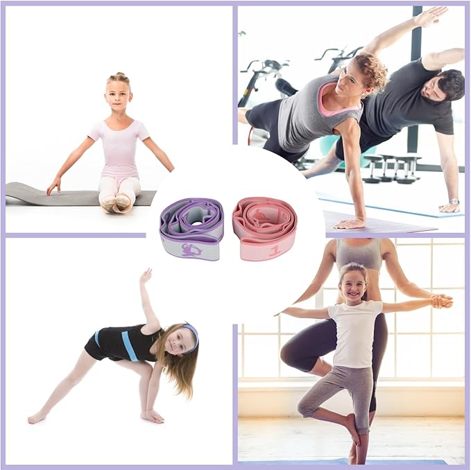 Elastic Yoga Stretching Strap with Loops, CEILIWEN Stretch Straps For Physical Therapy, Pilates Stretch Band, Elastic Exercise Bands, Leg Stretching Strap, Stretch Resistance Bands For Exercise - Bloomnest