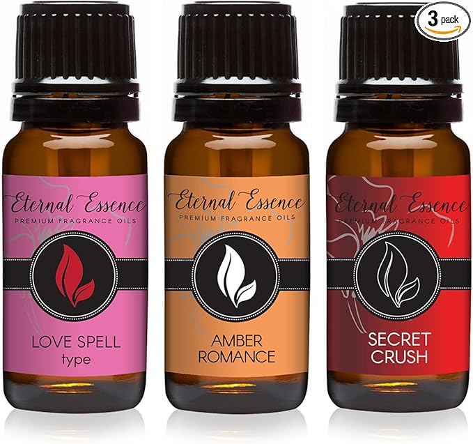 Trio (3) - Amber Romance, Secret Crush & Love Spell - Premium Fragrance Oil Trio - 10ML EternalEssenceOils