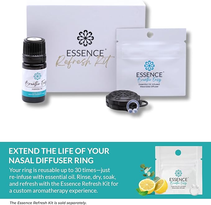 Essence Wearable Aromatherapy Nasal Diffuser – Breathe Easy Essential Oil Nose Ring – Personal Scent Clip for Travel, Work & Everyday Use – Made in USA - Bloomnest