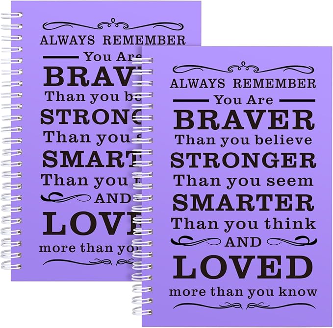 Spiral Notebook Journal, 2 Pcs Hardcover Spiral Notebooks,College Ruled Hardcover Notebook for Work,A5 Notebooks for Work School Note taking, Lined Journal for Women (2pcs Always-Purple) - Bloomnest