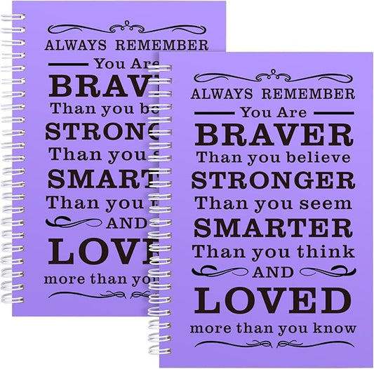 Spiral Notebook Journal, 2 Pcs Hardcover Spiral Notebooks,College Ruled Hardcover Notebook for Work,A5 Notebooks for Work School Note taking, Lined Journal for Women (2pcs Always-Purple) - Bloomnest