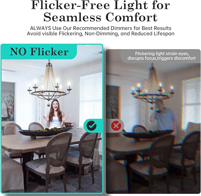 E12 100W Equivalent LED Candelabra Bulb, Cool White 6000K, Dimmable Frosted CA10 Candle, Small Base, Ideal for Living Rooms, Dining Rooms, and Hallways, Energy-Efficient Indoor Lighting - Bloomnest