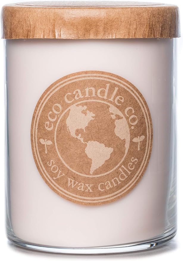 ECO CANDLE CO. Recycled Candle, Baby's Butt, 18 oz. Double Wick - Scents of Lavender, Baby Powder, & Vanilla - 100% Soy Wax, No Lead, Kraft Paper Label & Lid, Hand Poured, Midwest Grown Soybeans - Bloomnest