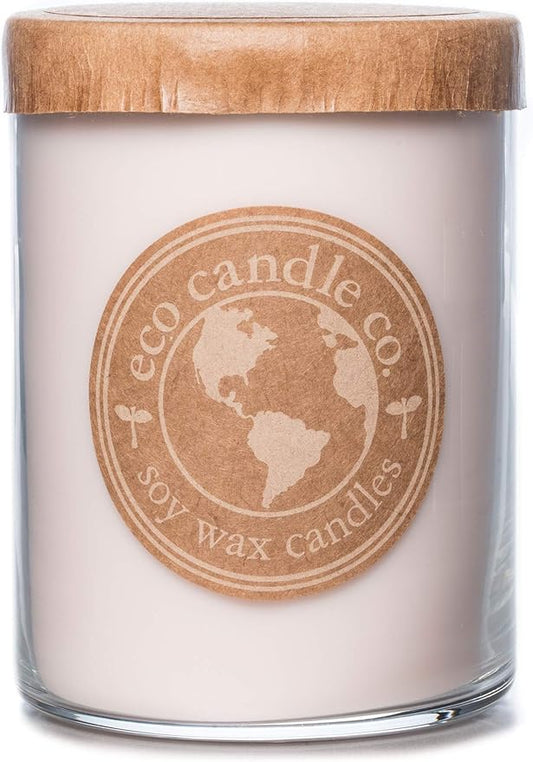ECO CANDLE CO. Recycled Candle, Baby's Butt, 18 oz. Double Wick - Scents of Lavender, Baby Powder, & Vanilla - 100% Soy Wax, No Lead, Kraft Paper Label & Lid, Hand Poured, Midwest Grown Soybeans - Bloomnest