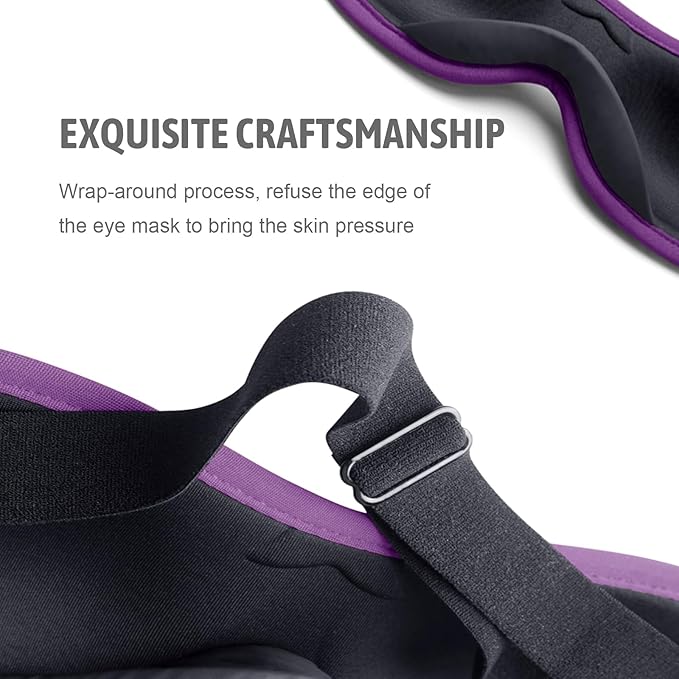 Sleep Eye Mask for Women Men, Eye Covers for Sleeping, 3D Sleep Mask for Travel Yoga Nap (Purple) - Bloomnest