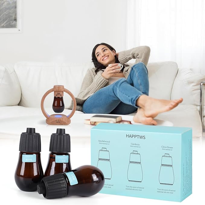 Aromatherapy Essential Oil Set - 3-Piece Essential Oil Set in Three Flavors: Sandalwood, Gardenia, Clove Flower - Bloomnest