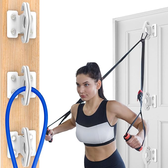 Resistance Band Wall Anchors, Wall Mounted Modular Hooking Platform, Workout Wall Mount Anchor, Training Anchor Mounted Hook Exercise Station for Home Gym Workouts,Yoga,Fitness,Strength Training - Bloomnest