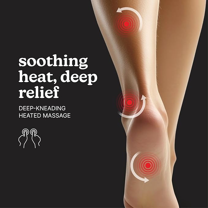 Homedics Luxe Comfort Foot Massager & Calf Massager with Heat, Shiatsu, Deep Kneading, Air Compression, Circulation Boost, Relaxation, Adjustable Modes, Post-Workout Recovery - Bloomnest