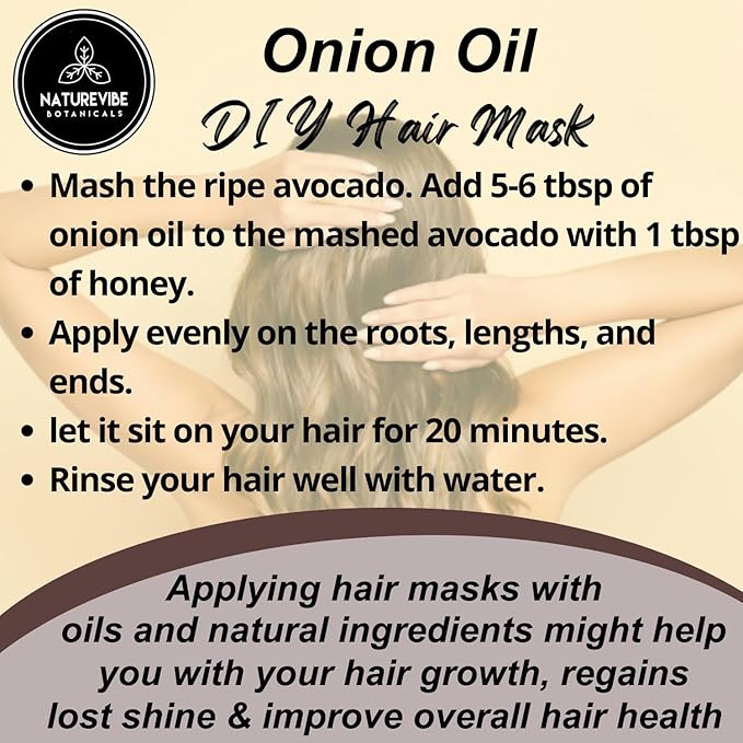 Naturevibe Botanicals Onion Oil 32 oz – 100% Pure Cold-Pressed Nourishing Hair & Skin Oil | Sulfur-Rich for Stronger Hair Growth & Scalp Health - Bloomnest