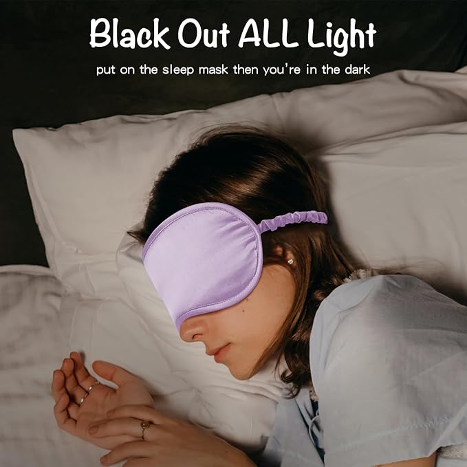 LULUSILK 100% Mulberry Silk Sleep Mask, Lavender Silk Eye Cover for Sleeping, Pack of 1 - Bloomnest