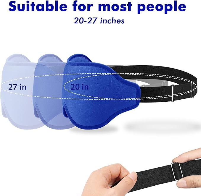 Sleep Eye Mask for Men Women, Lash Extensions 3D Sleeping Mask, Travel Blackout Night Blindfold Eye Shade Cover with Adjustable Strap (Blue-3D) - Bloomnest
