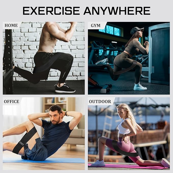 24 Pcs Fabric Resistance Bands for Working Out Strength Exercise Bands for Women Men Resistance Loop for Legs and Butt, Yoga, Pilates, Rehab, Fitness and Home - Bloomnest