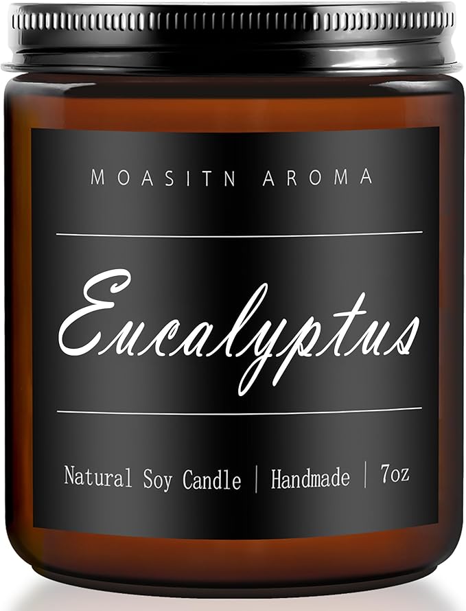 MOASITN Eucalyptus Heavenly Scented Candles for Home| Natural Soy Aromatherapy Candle| Handmade Long Lasting Jar Candel| Women,Men Gift for Relaxing,Housewarming,Birthday,Meditation,Bath| 7oz - Bloomnest