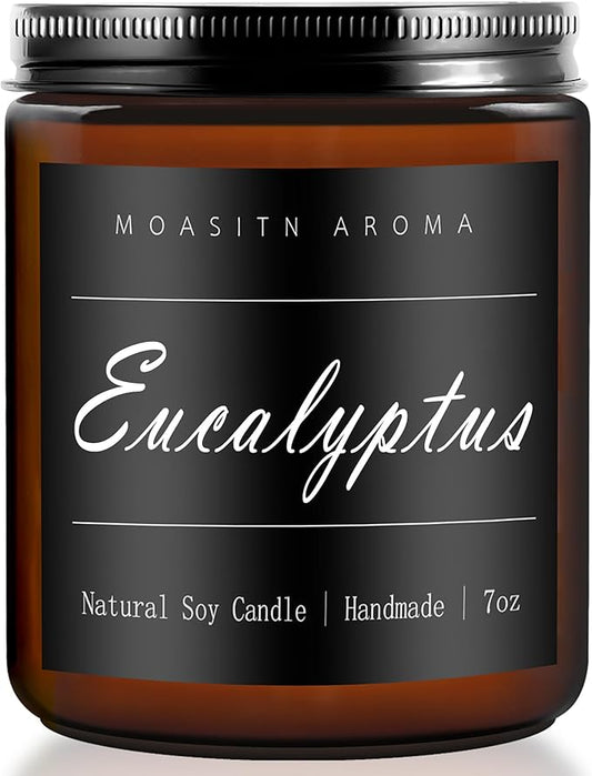 MOASITN Eucalyptus Heavenly Scented Candles for Home| Natural Soy Aromatherapy Candle| Handmade Long Lasting Jar Candel| Women,Men Gift for Relaxing,Housewarming,Birthday,Meditation,Bath| 7oz - Bloomnest