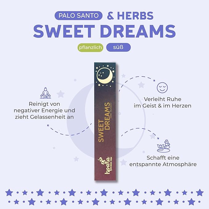 ISPALLA® Sweet Dreams Incense Sticks, Pack of 10, with Palo Santo, Creates a Relaxing Atmosphere, Handmade in Peru, 100% Natural & Vegan Bloomnest