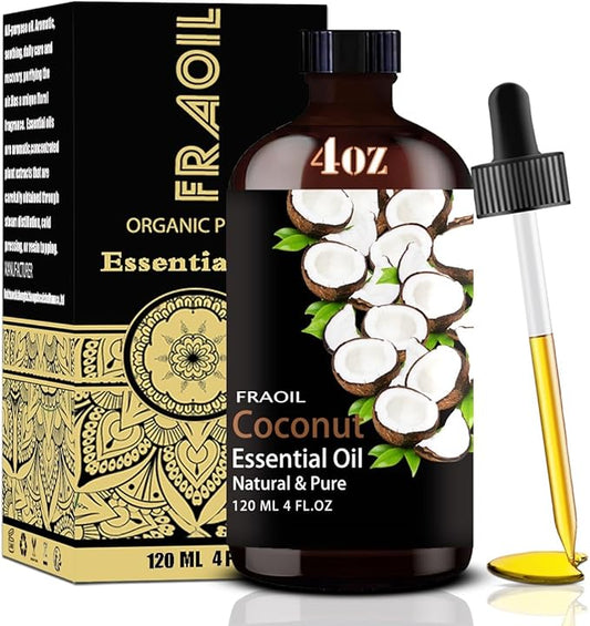 Coconut Essential Oil, Coconut Oil 4 Fl Oz 120ML for Diffuser Humidifier Yoga Cleaning DIY Candle Soap Making Perfume Gift for Women Essential Oils - Bloomnest