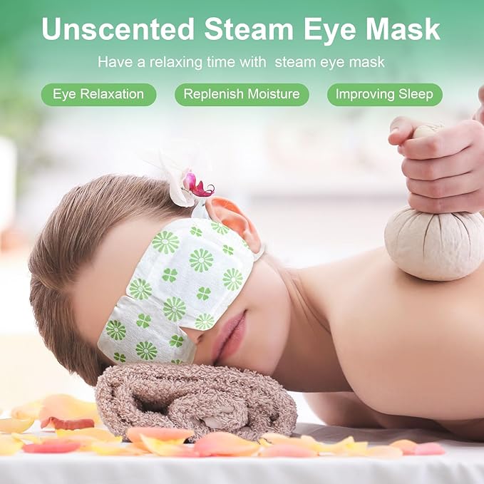 10 PCS Steam Eye Masks Unscented Heated Eye Mask Self Heating for Eyes, Disposable Warming Eye Mask for Sleep, Unscented Scent Eye Steam Mask for Spa/Travel, Stress Relif & Relaxation Gifts for Women