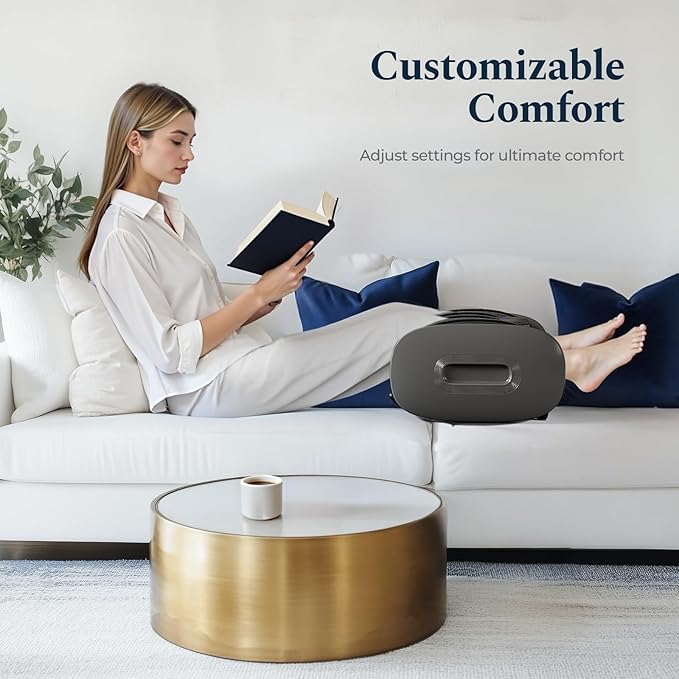 HomeCare Shiatsu Foot Massager with Heat & Ice Therapy - Gray, Deep Kneading for Plantar Fasciitis & Neuropathy Relief, Adjustable Intensity, Feet/Leg/Calf/Ankle at Home/Office,Gifts for Women, Men - Bloomnest