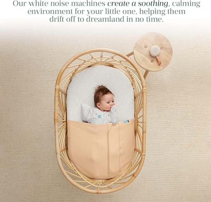 ergoPouch Drift Away White Noise Machine – Portable Sound Therapy for Baby & Adult, 7 Soothing Sounds, Rechargeable Battery, Adjustable Light - Home, Travel, and Registry Gift - Bloomnest