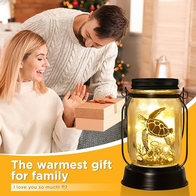 Sea Turtle Gifts for Women/Men Turtle Lovers Solar Lantern Mom Birthday, Mothers Day, Christmas Gifts, Solar Garden Decoration Outside for Yard, Patio,Backyard,Porch - Bloomnest