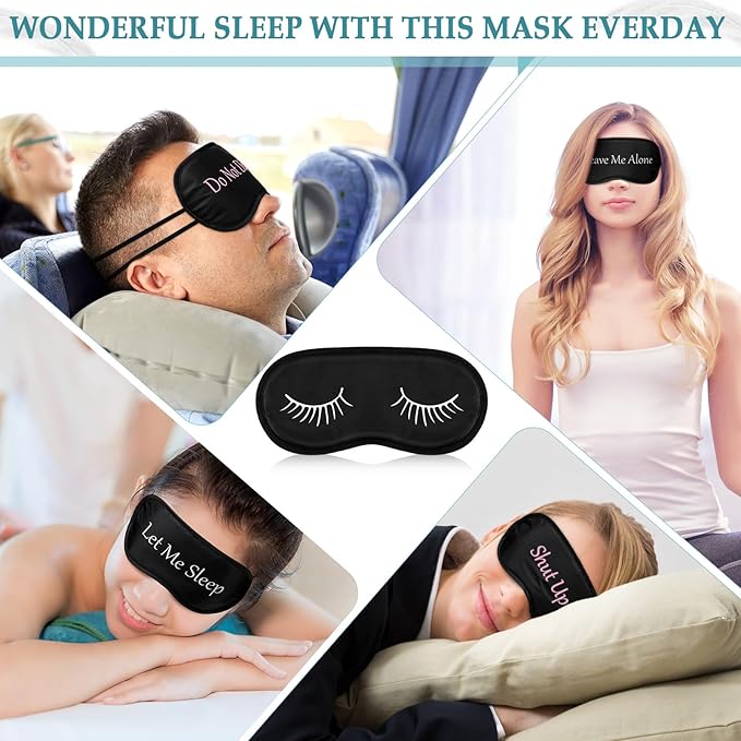 Eurzom 40 Pcs Funny Sleep Eye Mask Soft Night Sleep Mask Bulk for Sleeping Blackout Blindfolds with Adjustable Strap for Women Men Kids Travel Nap Meditation Party Gifts Favors(Mixed Colors) - Bloomnest