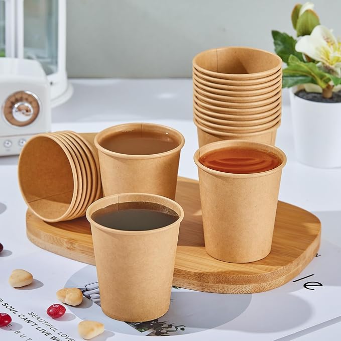 SIUQ 400 Pack 5 oz Kraft Paper Cups, Disposable Bathroom Cups, Mini Mouthwash Cups, Hot/Cold Beverage Drinking Cup for Home, Store, Travel, Events (Brown) - Bloomnest