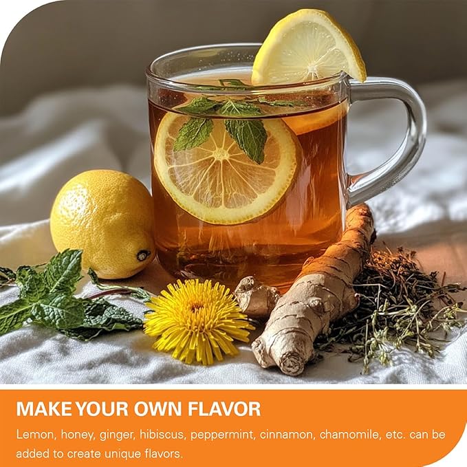 WT WEETEE Dandelion Leaf & Root Tea Bags, 100% Pure Dandelion Leaf and Roasted Dandelion Root Blend, Natural Caffeine-free Herbal Tea 2g x 100 Counts - Bloomnest