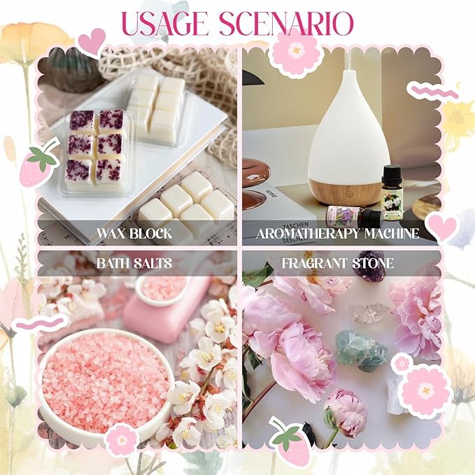Backyard Fragrance Oils Set, Flower Essential Oil Gift Set for Diffuser, Floral Scent Diffuser Oil, Diffuser Scents Oil for Home-Gardenia, Rose, Lavender, Secret Garden, After Rain,Sunshine - Bloomnest