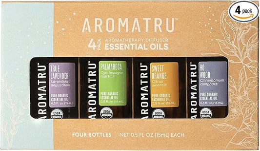 Comfort Essential Oil Kit – True Lavender, Palmarosa, Sweet Orange, and Ho Wood – Organic & Wildcrafted – ISO Certified – No Synthetic Fillers – Ethically Sourced - Bloomnest