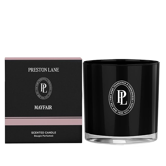Preston Lane Luxury 2-Wick Scented Candle, Mayfair, 7.5 oz Hand-Poured in USA | Long Burn Time (20-30 Hrs), Vegan Soy Wax Blend, Decorative Glass Vessel, Fine Italian Fragrance - Bloomnest