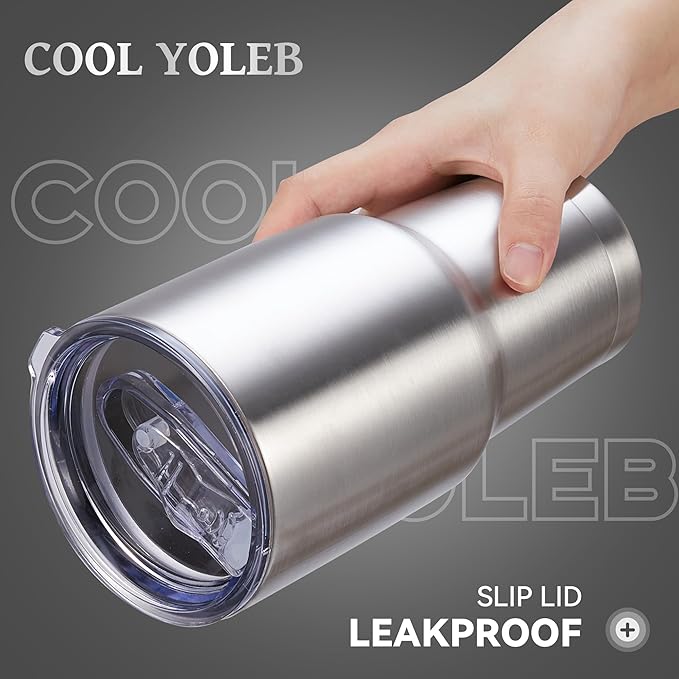 30 oz Tumbler with Lid Stainless Steel Tumblers Bulk Vacuum Insulated Cup Reusable Powder Coated Travel Mug Double Wall Leak Proof Cups Keep Cold Drinks for 12 Hours Stainless, Set of 4 - Bloomnest