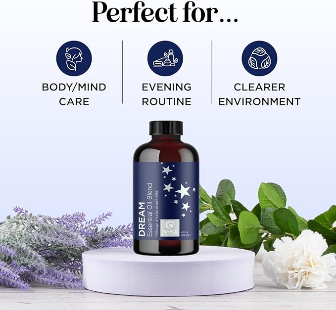 Sleep Essential Oil Blend for Diffuser - Dream Essential Oils for Diffusers Aromatherapy and Relaxation with Clary Sage Ylang-Ylang Roman Chamomile and Lavender for Sleep Time Support (4 Fl Oz) - Bloomnest