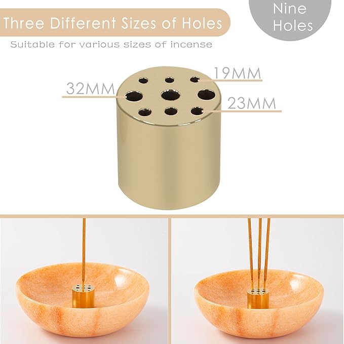 Rare Natural Red Marble Incense Holder, Astonishing Incense Burner for Meditation - Sunset Red - Bloomnest