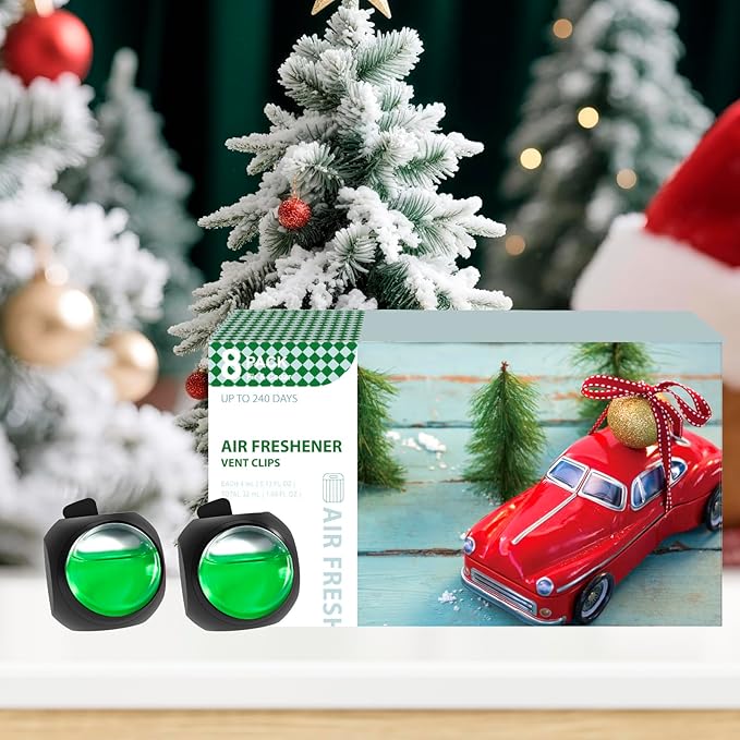 Car Air Freshener Vent Clips, 8 Pack, Provides Long-Lasting Scent, Up to 240 Days, Odor Eliminator (Cedar) - Bloomnest