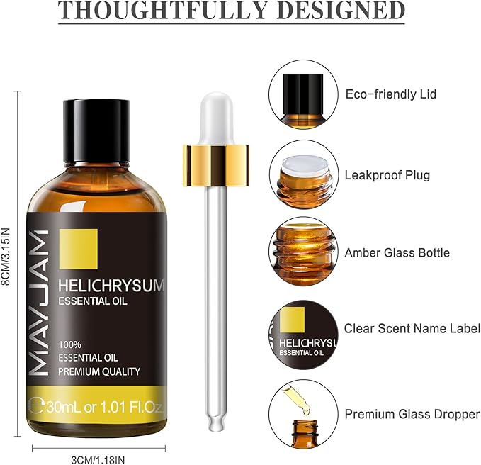 MAYJAM Helichrysum Essential Oil 30ML - 1.01FL.OZ Pure Helichrysum Oil for Soap Candle Making - Essential Oils for Diffusers for Home - Bloomnest
