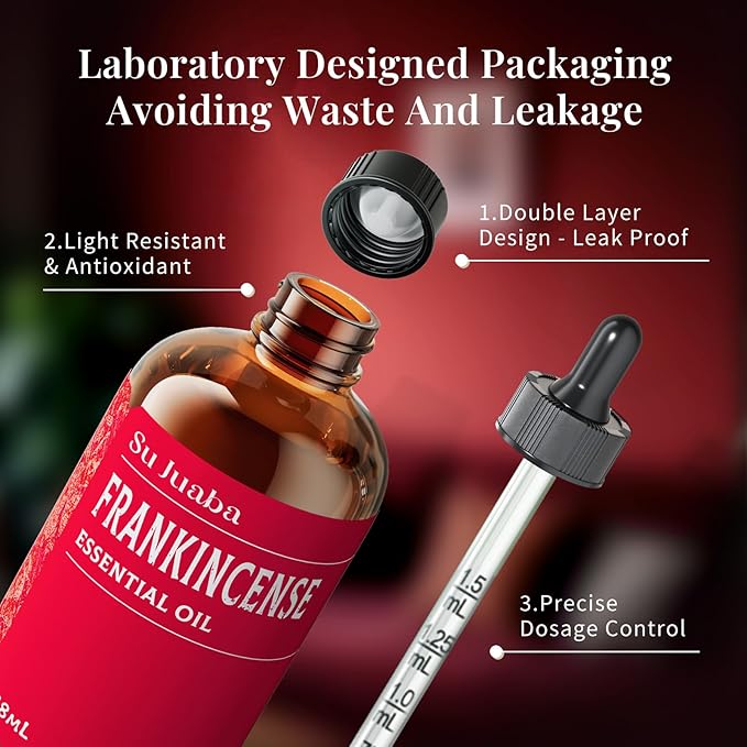 SU JUABA Frankincense Essential Oil 4 Fl Oz,100% Pure Frankincense Oil for Skin, Diffuser, Aromatherapy -118ml Bloomnest