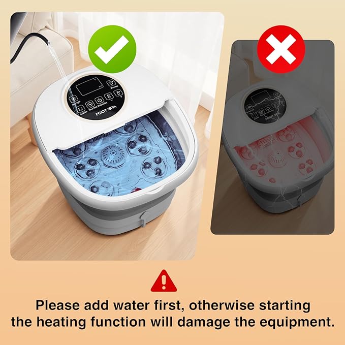 Electric Pedicure Foot Spa with Bubble and Heat,Collapsible Foot Soaking Tub with Remote Control,Pedicure Tools for Feet and Automatic Foot Massager,Foot Bath Soak Tub - Bloomnest