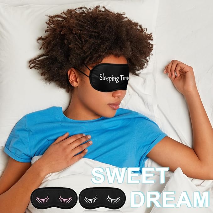 Eurzom 40 Pcs Funny Sleep Eye Mask Soft Night Sleep Mask Bulk for Sleeping Blackout Blindfolds with Adjustable Strap for Women Men Kids Travel Nap Meditation Party Gifts Favors(Mixed Colors) - Bloomnest