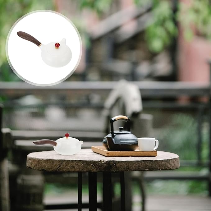 Ceramic Tea Maker with Side Handle Small Teapot for Loose Leaf Tea Lightweight Porcelain Teaware for Home Office Restaurant
