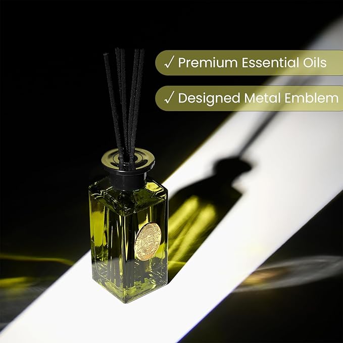 M&SENSE 6.3 oz Large Reed Diffuser Set | Eucalyptus Mint Scent Oil Diffuser with Sticks | Hotel Collection Non-Toxic Essential Oil |for Bedroom Bathroom Living Room MSENSE