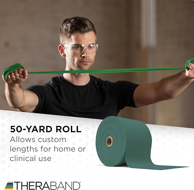THERABAND Resistance Band, Black, Special Heavy, 50-Yard Roll, Latex Elastic Band for Exercise - Bloomnest