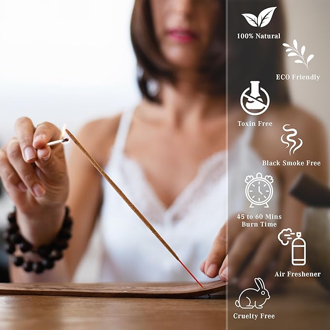 Incense Sticks, Himalayan Cedarwood Incense, Made with Natural Ingredients, Hand Rolled Aromatic Masala, 40 Stick Pack, 45-60 Minute Burn Time, Best for Home Fragrance, Meditation, Yoga, Relaxation KARMAPLEDGE