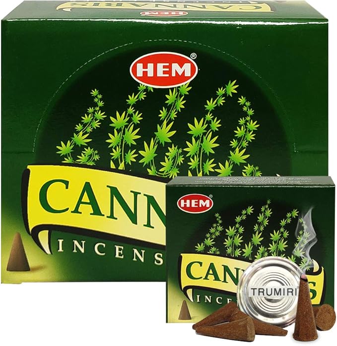 Cannabis Incense Cones and Cone Incense Burner Bundle Insence Insense Hem Incense TRUMIRI