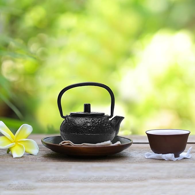 50ml(1.7oz) Mini Cast Iron Teapot, Imitation Japanese Kettle with Copper Handle and Bamboo Root Beam, Perfect for Home Tea and Coffee Serveware Decoration - Mini size only – fits in your palm - Bloomnest