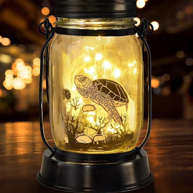Sea Turtle Gifts for Women/Men Turtle Lovers Solar Lantern Mom Birthday, Mothers Day, Christmas Gifts, Solar Garden Decoration Outside for Yard, Patio,Backyard,Porch - Bloomnest