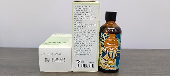 PHATOIL 3.38FL.OZ Mandarin Fragrance Oils for Aromatherapy, Essential Oils for Diffusers for Home, Perfect for Diffuser, DIY Candle and Soap Making, DIY Scented Products - 100ml - Bloomnest