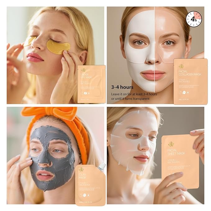 33 pcs Valentines Day Gifts for Women, Orange Facial Kit, Skin Care Gift Set, Self-Care Kit, Spa & Bath & Body Basket Gift, Beauty Bag, Face Gel Mask, Pampering Kit, Birthday Gift, Mother Day - Bloomnest
