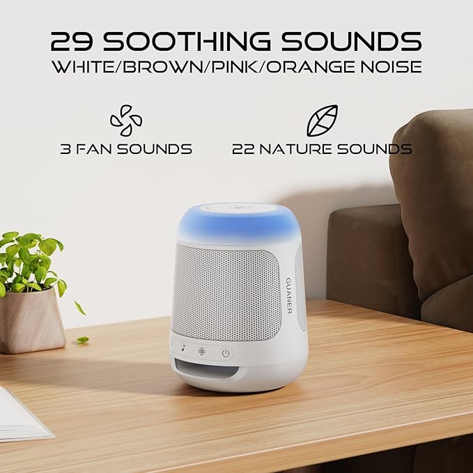 White Noise Machine for Sleeping with Night Light，Baby Sound Machine– 29 Soothing Sounds，Rechargeable White Noise Machine for Kids Adults Sleep, Portable Lullaby Machine Baby Soother - Bloomnest