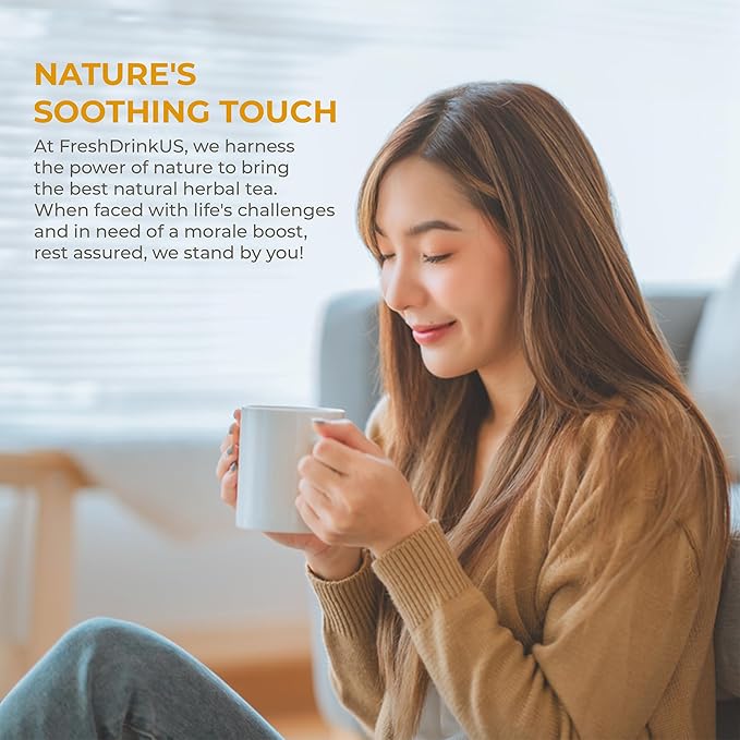 FreshDrinkUS, Premium 40 Tea Bags Daily Rescue Lemon Ginger Tea - 9 Superherbs – 100% Natural Ingredients, Tea Mix for Wellness Boost - Shelf-Stable, Caffeine-Free, Sugar-Free, Vegan - Bloomnest